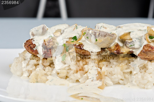 Image of risotto with chicken liver