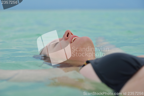 Image of happy woman enjoy  summer time