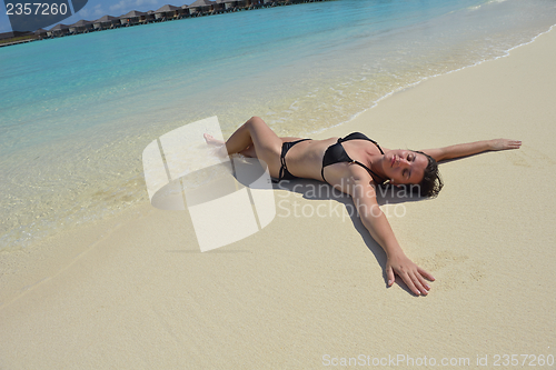 Image of happy woman enjoy  summer time