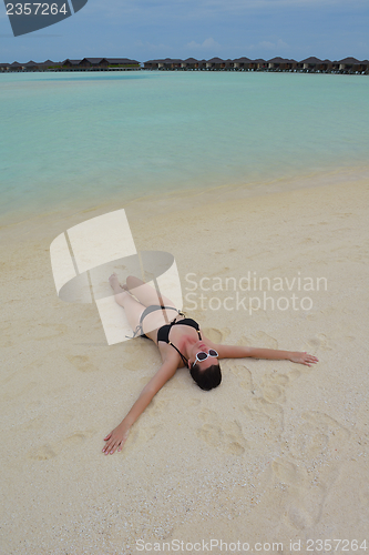 Image of happy woman enjoy  summer time
