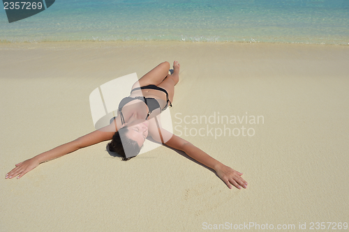 Image of happy woman enjoy  summer time