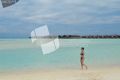 Image of happy woman enjoy  summer time