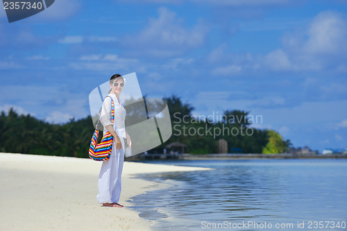 Image of happy woman enjoy  summer time