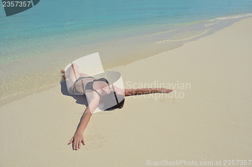 Image of happy woman enjoy  summer time