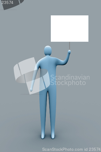 Image of 3d person holding an empty template for you to use as you like.