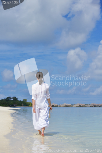 Image of happy woman enjoy  summer time