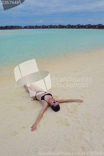 Image of happy woman enjoy  summer time