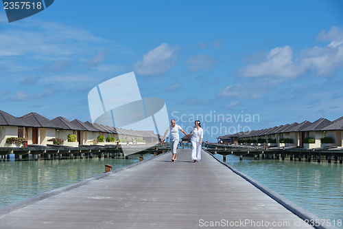 Image of happy young couple have fun on summer