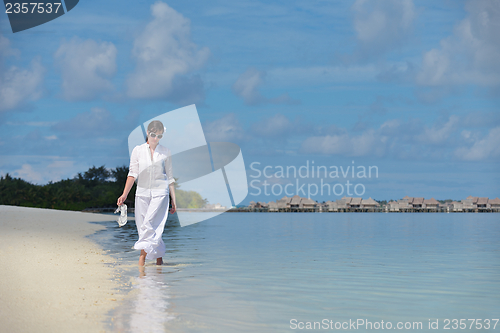 Image of happy woman enjoy  summer time