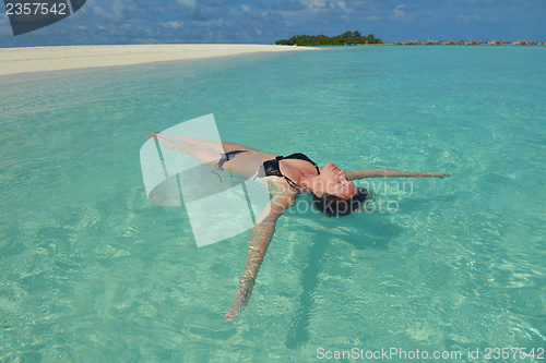 Image of happy woman enjoy  summer time