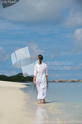 Image of happy woman enjoy  summer time