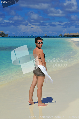 Image of happy woman enjoy  summer time