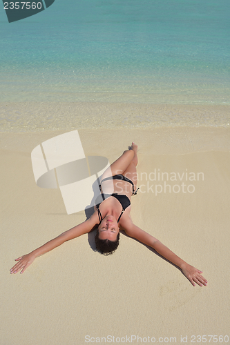 Image of happy woman enjoy  summer time