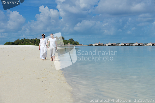 Image of happy young couple have fun on summer