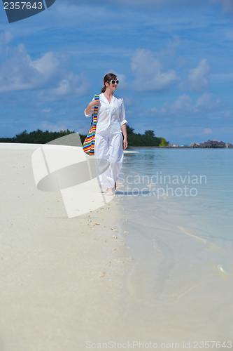 Image of happy woman enjoy  summer time