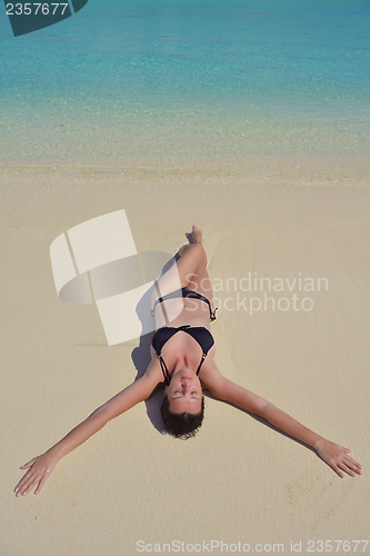 Image of happy woman enjoy  summer time
