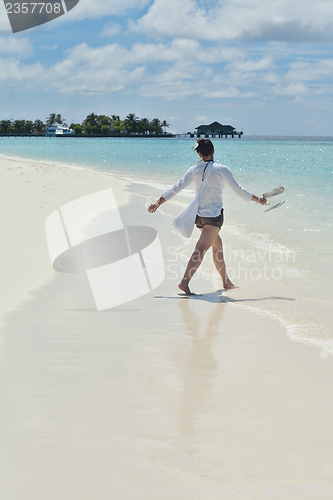 Image of happy woman enjoy  summer time
