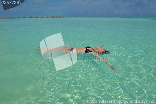 Image of happy woman enjoy  summer time