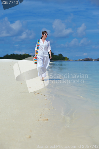 Image of happy woman enjoy  summer time