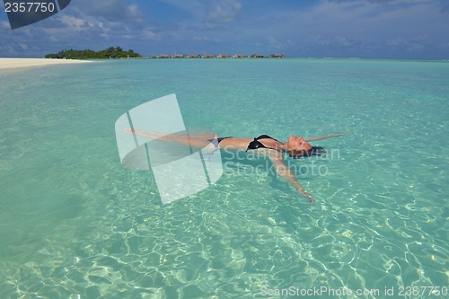 Image of happy woman enjoy  summer time