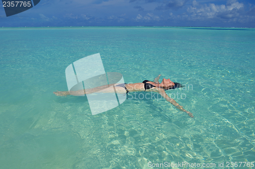 Image of happy woman enjoy  summer time