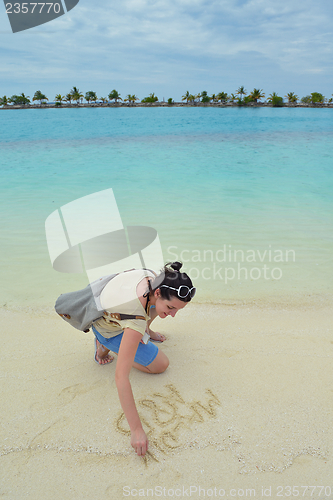 Image of happy woman enjoy  summer time