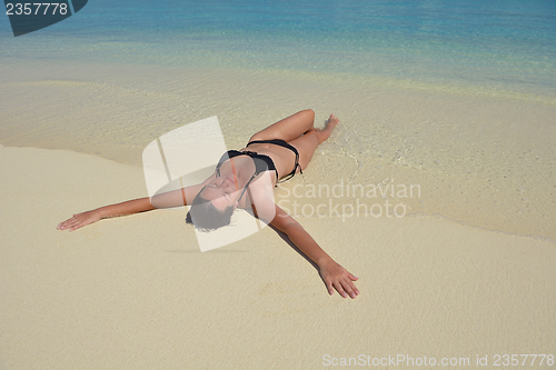 Image of happy woman enjoy  summer time