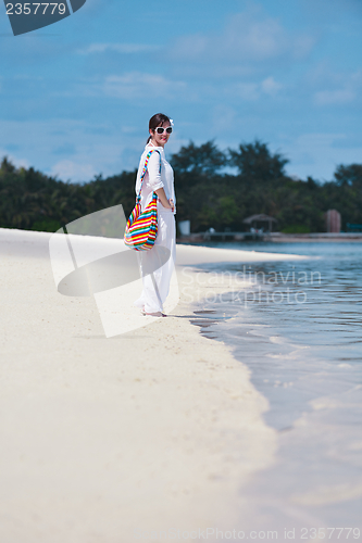 Image of happy woman enjoy  summer time