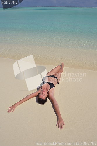 Image of happy woman enjoy  summer time
