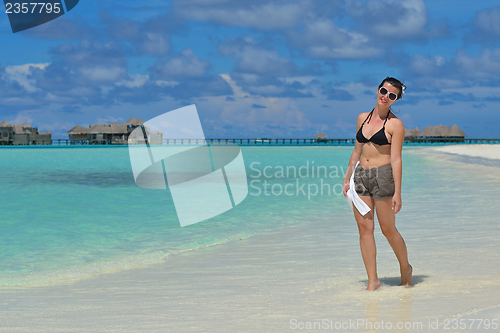 Image of happy woman enjoy  summer time