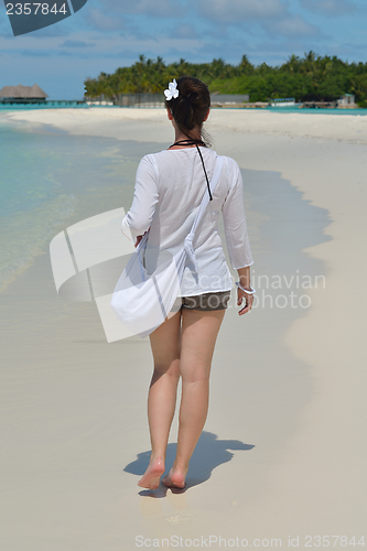 Image of happy woman enjoy  summer time