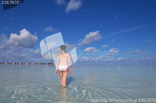 Image of happy woman enjoy  summer time