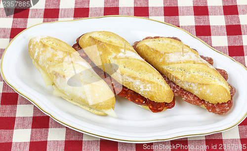 Image of Sausage sandwich, typical Basque cap.