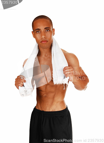 Image of Strong guy with towel.