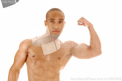 Image of Man showing his biceps.