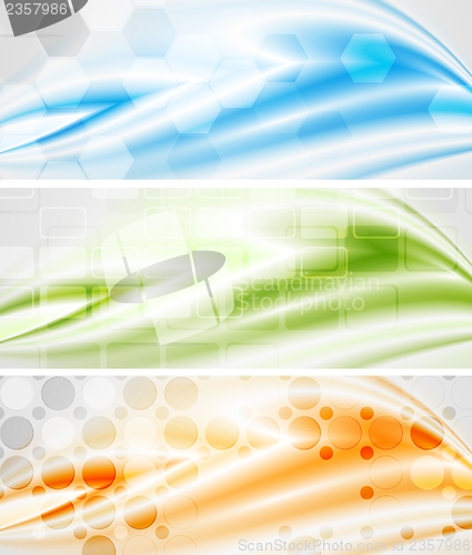Image of Vector tech wavy banners