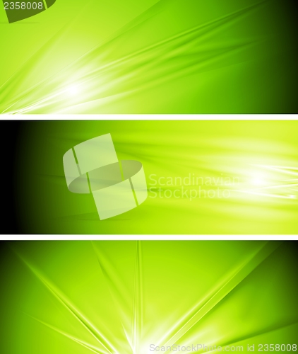 Image of Vector light green summer banners