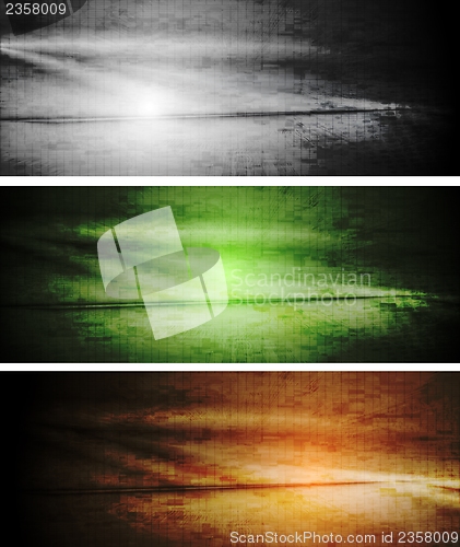 Image of Vector textural grunge banners