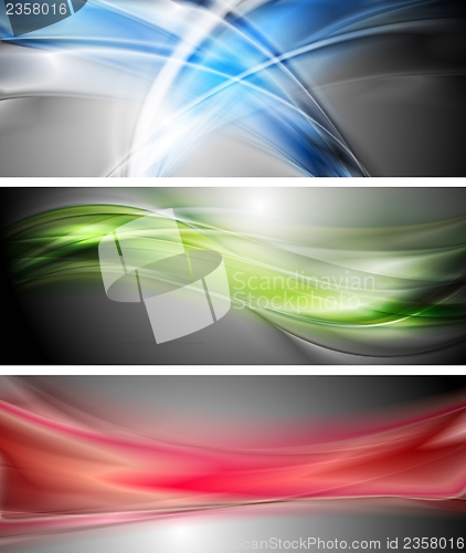 Image of Shiny wavy vector banners