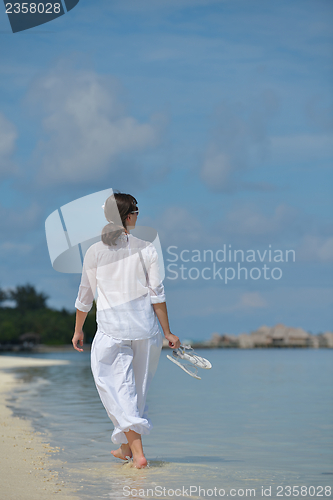 Image of happy woman enjoy  summer time