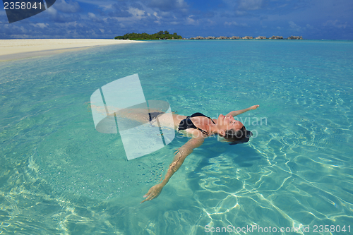 Image of happy woman enjoy  summer time