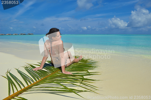 Image of happy woman enjoy  summer time