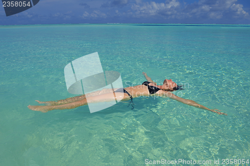 Image of happy woman enjoy  summer time