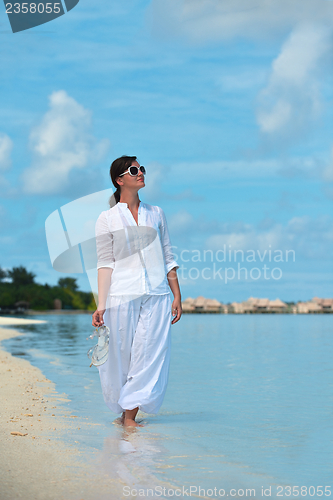 Image of happy woman enjoy  summer time