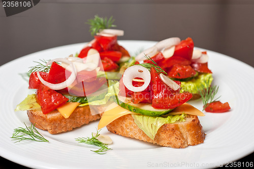 Image of Toast with vegetables