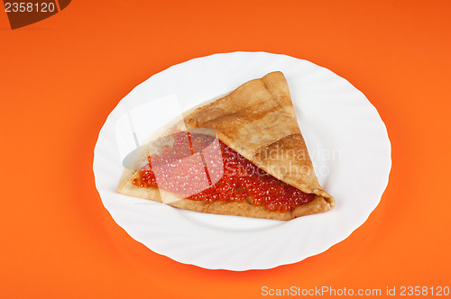 Image of Pancake with red caviar