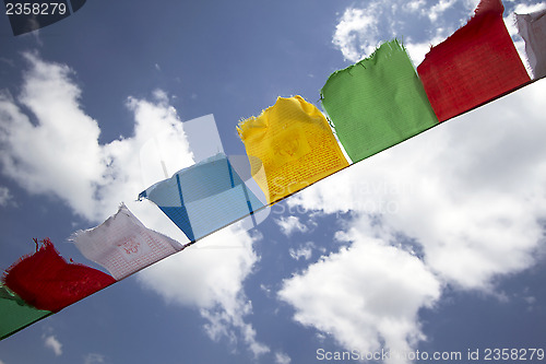 Image of Colorful buddhist flags 