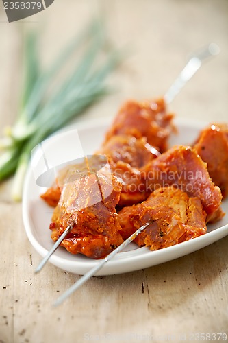 Image of marinated pork meat for grill