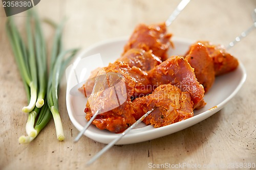 Image of marinated pork meat for grill