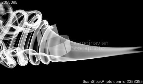 Image of Abstraction: white smoke swirls shape and curves 